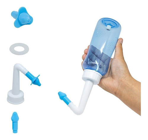 Sinusite Higienizador Ducha Nasal Lavador Lavagem - 500ml Cor Azul