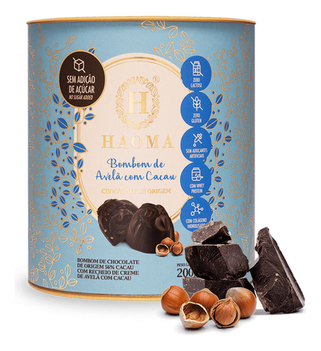 Haoma Bombom De Chocolate Belga Avelã - 200g