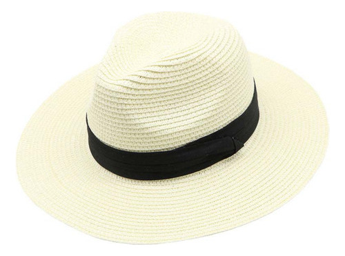 Sombrero Panameño De Paja For Mujer, Sombrero De Playa, De