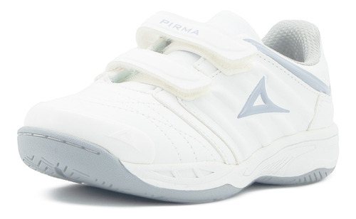 Tenis Deportivo Pirma Velcro Reforzado Blanco Gris 15-17.5