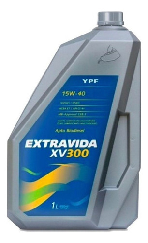 Aceite Extra Vida Xv 300 15w40 Ypf Para Motor De 4 L Mineral