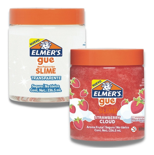 Pack Slime Elmers Gue Transparente + Strawberry Cloud 