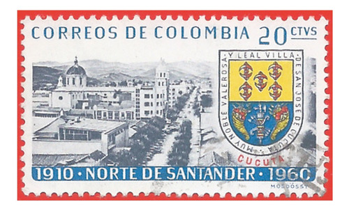 1961. Estampilla 50 Aniv. Norte Santander, Colombia. Slg1