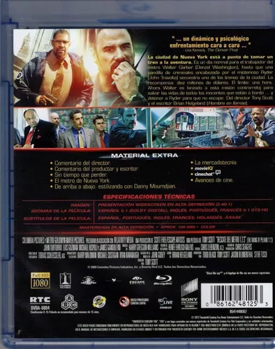 Rescate Del Metro 1 2 3 Denzel Washington Pelicula Blu-ray