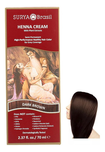 Henna En Crema Color Castaño Oscuro Surya Nature Inc De