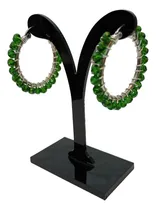 Comprar Aros Argollas Con Piedras Naturales Baño Oro Hipoalergénicos
