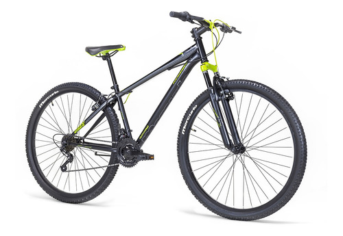 Imagen 2 de 2 de Mountain bike Mercurio Kaizer MTB 2020 R29 21v frenos v-brakes color negro mate/verde neón