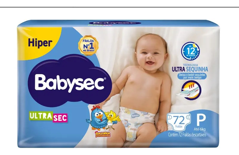 Fralda Babysec Ultrasec Hiper P 72 Unidades