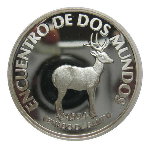 1994 Encuentro De Dos Mundos Venado De Campo Plata Proof Vea