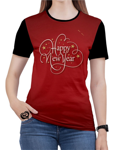 Camiseta De Ano Novo Feminina Blusa Reveillon Costura