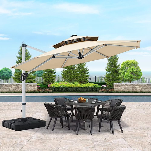 Abccanopy 9ft Cantilever Patio Umbrella Double Top Round Umb