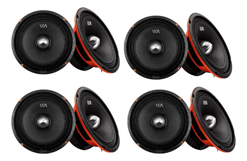 4 Pares Medio Rango War Audio Black Hawk Bh68bm 6.5 250w Rms