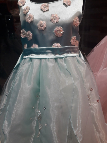 Vestido Fiesta Nena Con Apliques