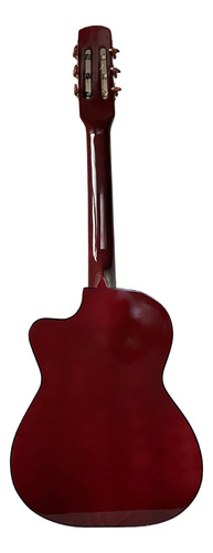 Guitarra Acústica Curva Richard Paquete Básico De Accesorios Color Vino Orientación De La Mano Derecha