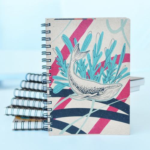 Cuaderno Artesanal Ecológico Con Agenda Perpetua A5 15x21cm