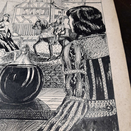 Imagem 2 de 7 de Pintura Desenho Nanquim Bico De Pena Datado 1953 Antigo