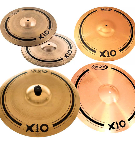 Kit Pratos Bateria Hi Hat 14 Crash 18, 19 E 20 X10 Orion
