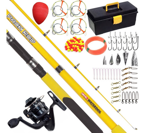 Kit Pesca Telescopica 2.10 + Reel + Caja Completa Rio Lineas