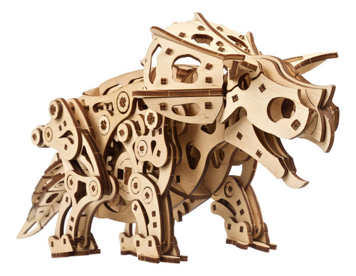 Ugears Triceratops - Kit De Modelo De Madera De Dinosaurio