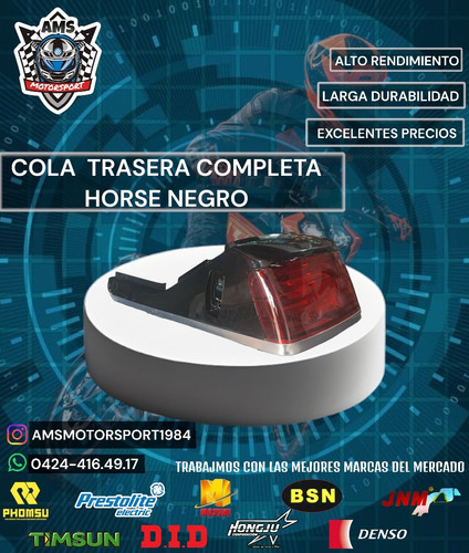 Cola Trasera Horse Completa Negro 