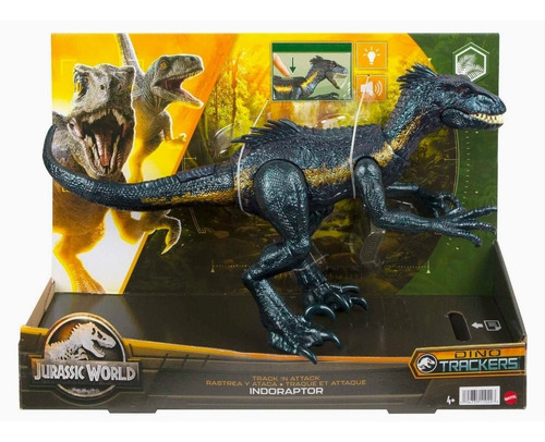 Indoraptor Dino Tracker Jurassic Rastrea Y Ataca Sonidos Luz