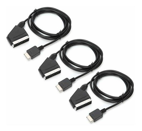 Soporte Profesional Hdtv 3pcs Rgb Scart Cable Para Ps2 Ps3