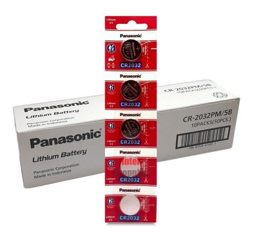 Imagen 1 de 5 de Panasonic Cr-2032 Caja X50 Unidades Litio 3v Cr2032 