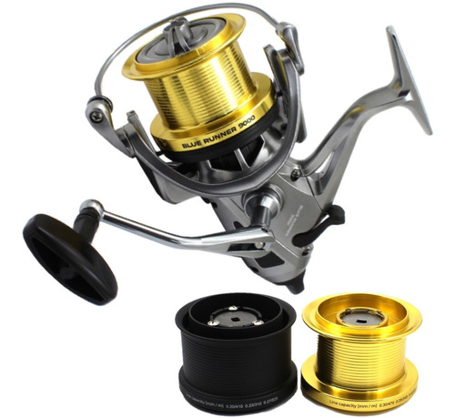 Reel Frontal Gamma Blue Runner 9000 Doble Freno + Carrete