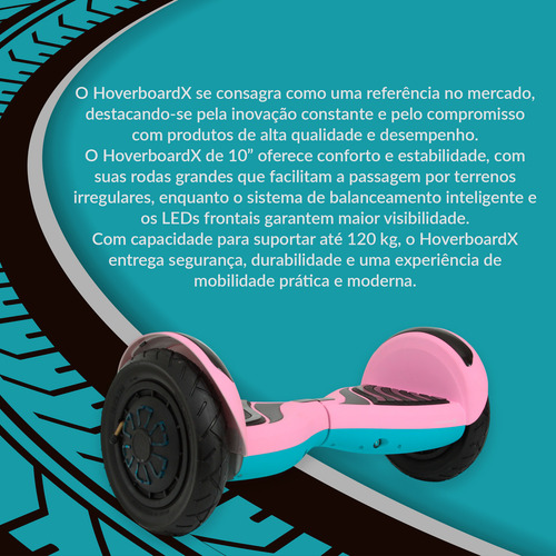 Hoverboard Elétrico 10 Polegadas Rosa Hoverboardx Com Leds