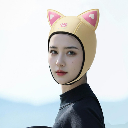 Gorro De Buceo Con Capucha Para Natación, Gorro Amarillo