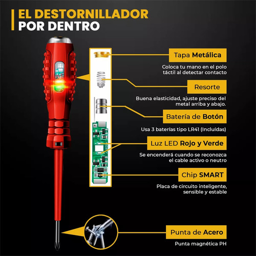 Destornillador Buscapolo Smart Ncv Led Hb-62