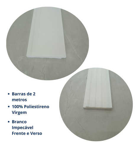 Rodapé Poliestireno 10cm 51010 Arquitech - Kit Com 20 Metros
