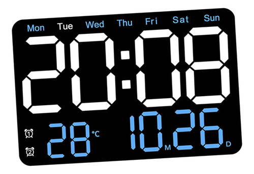 Reloj Despertador Digital, Reloj De Escritorio, Azul