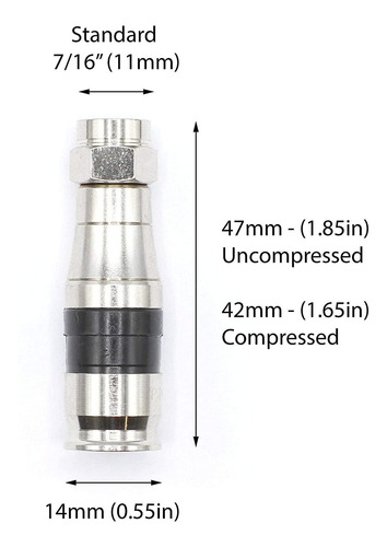 Conector Compresion Coaxial Rg6 Rg11 Rg59 Plateado 4pack ...
