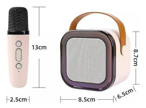 Mini Altavoz Karaoke Con 2 Micrófonos Inalámbricos