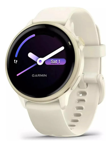 Garmin Vivoactive 6 Lunar Gold Dourado Correa Esportiva Bege Dourado