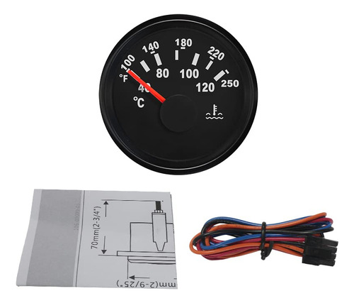 52mm Medidor De Temperatura Del Agua 40120 Grado Luz De...