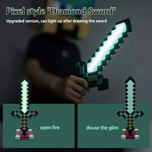 Mox Juguete De Espada Y Púa De Minecraft Para Niños Luminous