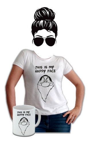 My Happy Face Camiseta Mujer Estampada Gratis Mug