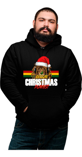 Sudadera 2xl Extra Dama Caballero Navidad Leon Reggae Santa