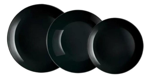 Vajilla De 12 Pzas Moderna De Opal Diwali Luminarc Color Negro