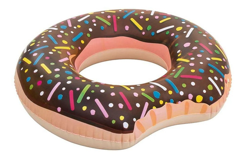 Imagem 1 de 4 de Boia Donut Inflável Divertida 1,0m Suporta Até 90kg - Marrom