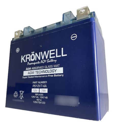 Bateria Kronwell Gel 12v 7a 12n7-4a 12n7-4b Yb7-a