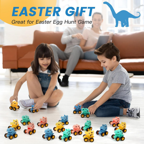 Juego De 18 Coches De Dinosaurios Para Niños Pequeños, Mini
