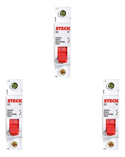 Kit C/3 - Disjuntor Steck Din Unipolar 16a Sd61 C 3ka