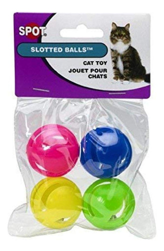 Pelotas Ranuradas Eticas Para Gatos, Paquete De 4