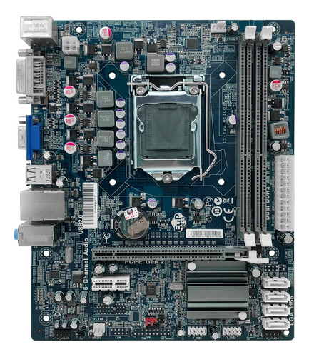Placa Mãe Ecs H61 H2m2 Lga1155 Ddr3 Até 16gb I3/i5/i7 Oem Cor Azul-aço