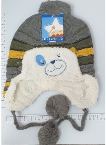 Gorro Lana Tejido Frio  Invierno  Niño Azul Claro