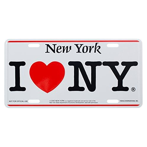 Placa De Matrícula De Recuerdo  I Love New York  Rojo ...