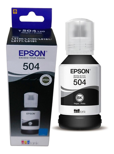 Tinta 504 Negra Original Para Epson L6191 L6171 L6161 L4150